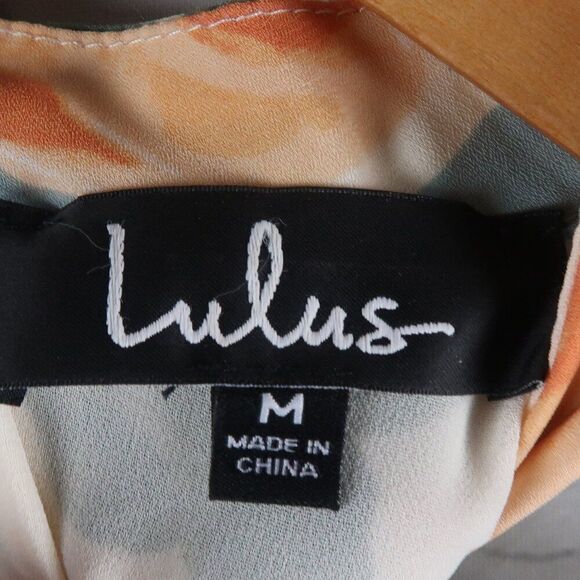 LULU'S BLUE WITH ORANGE FLORAL PART OF YOUR WORLD SLEEVELESS MINI DRESS SIZE M - Picture 4 of 8